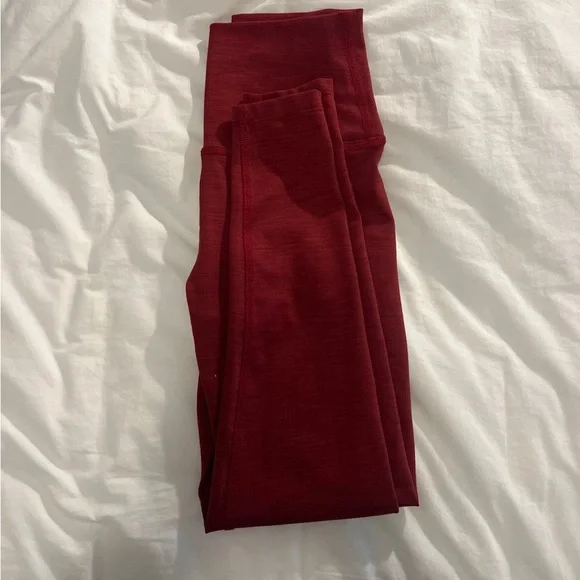 Beyond Yoga Red Ribbed Leggings High-Waisted Leggings - Picture 4 of 4